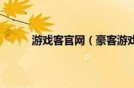 游戏客官网（豪客游戏平台相关内容简介介绍）