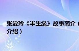 张爱玲《半生缘》故事简介（张爱玲作品集半生缘相关内容简介介绍）