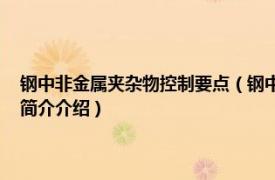 钢中非金属夹杂物控制要点（钢中非金属夹杂物 冶金工程学术语相关内容简介介绍）