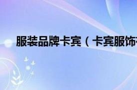 服装品牌卡宾（卡宾服饰有限公司相关内容简介介绍）