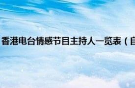 香港电台情感节目主持人一览表（自己人 香港电台节目相关内容简介介绍）