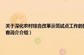 关于深化农村综合改革示范试点工作的指导意见（深化农村改革综合性实施方案相关内容简介介绍）