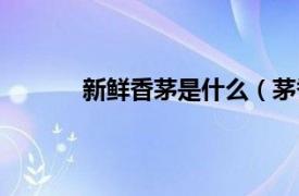 新鲜香茅是什么（茅香花相关内容简介介绍）