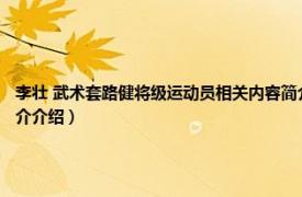 李壮 武术套路健将级运动员相关内容简介介绍（李壮 武术套路健将级运动员相关内容简介介绍）