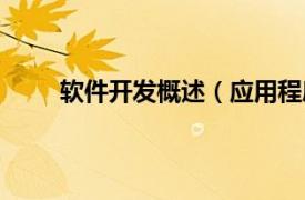 软件开发概述（应用程序开发相关内容简介介绍）