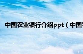 中国农业银行介绍ppt（中国农业发展银行相关内容简介介绍）