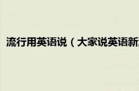 流行用英语说（大家说英语新流行英语口语相关内容简介介绍）