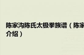 陈家沟陈氏太极拳族谱（陈家沟 陈氏太极拳发源地相关内容简介介绍）