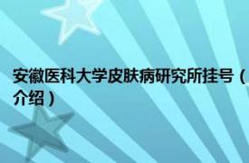 安徽医科大学皮肤病研究所挂号（安徽医科大学皮肤病研究所相关内容简介介绍）