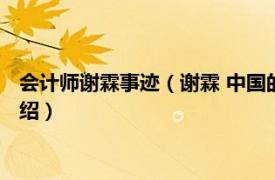 会计师谢霖事迹（谢霖 中国的第一位注册会计师相关内容简介介绍）