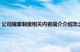 公司规章制度相关内容简介介绍怎么写（公司规章制度相关内容简介介绍）