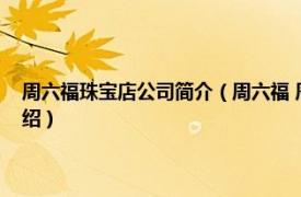 周六福珠宝店公司简介（周六福 周六福珠宝股份有限公司相关内容简介介绍）