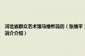 河北省群众艺术馆马维彬简历（张维平 文化部艺术服务中心河北分部艺术总监相关内容简介介绍）