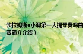 勃拉姆斯e小调第一大提琴奏鸣曲（勃拉姆斯《e小调第四交响曲》相关内容简介介绍）