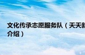 文化传承志愿服务队（天天新文化传播志愿服务队相关内容简介介绍）