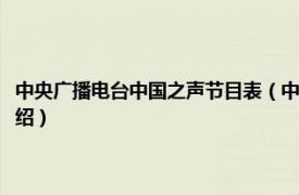 中央广播电台中国之声节目表（中央广播电视总台中国之声相关内容简介介绍）