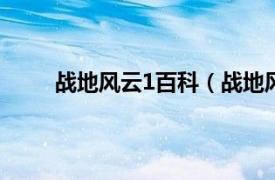 战地风云1百科（战地风云OL相关内容简介介绍）