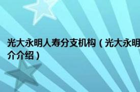 光大永明人寿分支机构（光大永明人寿保险有限公司湖北分公司相关内容简介介绍）