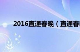 2016直通春晚（直通春晚2013相关内容简介介绍）