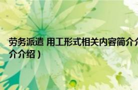 劳务派遣 用工形式相关内容简介介绍范文（劳务派遣 用工形式相关内容简介介绍）