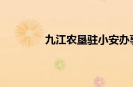 九江农垦驻小安办事处主任相关内容简介