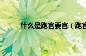 什么是跑官要官（跑官要官相关内容简介介绍）