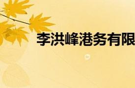 李洪峰港务有限公司总裁助理简介