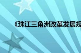 《珠江三角洲改革发展规划纲要》中杨靖波著作简介