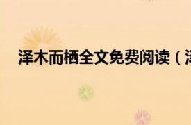 泽木而栖全文免费阅读（泽木而栖2相关内容简介介绍）