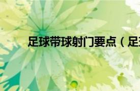 足球带球射门要点（足球射门相关内容简介介绍）