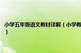 小学五年级语文教材详解（小学教材全解：5年级语文 上相关内容简介介绍）