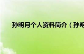 孙明月个人资料简介（孙明月 艺术家相关内容简介介绍）