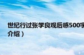 世纪行过张学良观后感500字（世纪行过：张学良相关内容简介介绍）