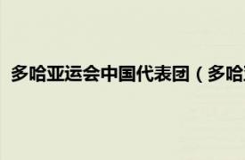 多哈亚运会中国代表团（多哈亚运会赛程表相关内容简介介绍）