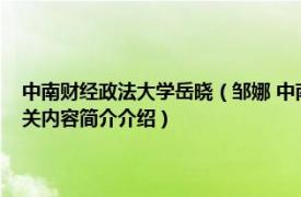 中南财经政法大学岳晓（邹娜 中南财经政法大学数理与金融统计系讲师相关内容简介介绍）