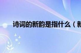 诗词的新韵是指什么（新韵诗词相关内容简介介绍）