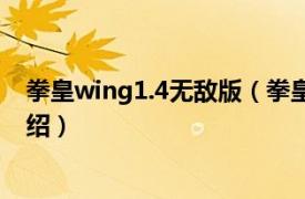 拳皇wing1.4无敌版（拳皇wing1.6无敌版相关内容简介介绍）