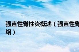 强直性脊柱炎概述（强直性脊柱炎 强直性脊柱炎相关内容简介介绍）