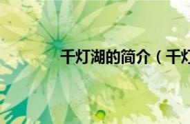 千灯湖的简介（千灯湖相关内容简介介绍）