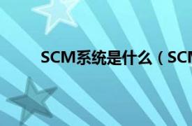 SCM系统是什么（SCM系统相关内容简介介绍）