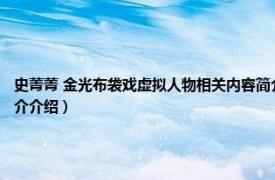 史菁菁 金光布袋戏虚拟人物相关内容简介介绍（史菁菁 金光布袋戏虚拟人物相关内容简介介绍）