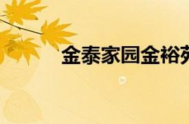 金泰家园金裕苑店相关内容介绍