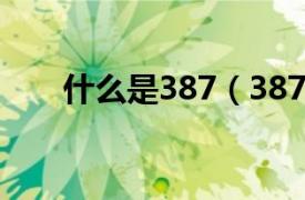 什么是387（387相关内容简介介绍）