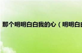 那个明明白白我的心（明明白白我的心2016相关内容简介介绍）