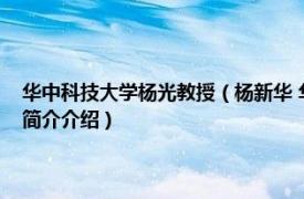 华中科技大学杨光教授（杨新华 华中科技大学教授、博士生导师相关内容简介介绍）