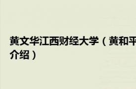 黄文华江西财经大学（黄和平 江西财经大学副教授相关内容简介介绍）