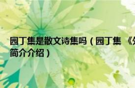 园丁集是散文诗集吗（园丁集 《外国诗歌散文欣赏》的诗歌节选相关内容简介介绍）