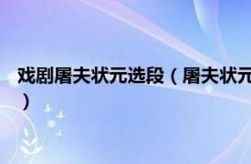 戏剧屠夫状元选段（屠夫状元 戏曲电影连环画相关内容简介介绍）