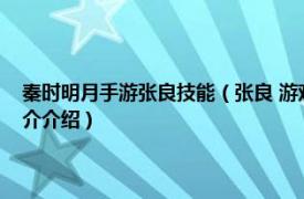 秦时明月手游张良技能（张良 游戏《秦时明月世界》中的角色相关内容简介介绍）