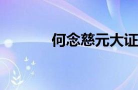 何念慈元大证券副董事长简介